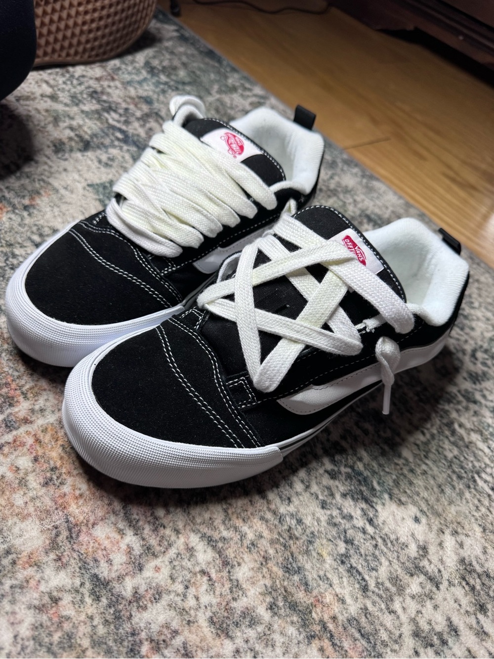 Vans Black and White Low-Top Skate Sneakers